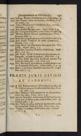 147-171, Praxis Juris Civilis et Canonici