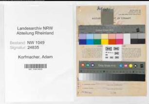 Entnazifizierung Adam Korfmacher , geb. 26.02.1901 (Verwaltungsangestellter)