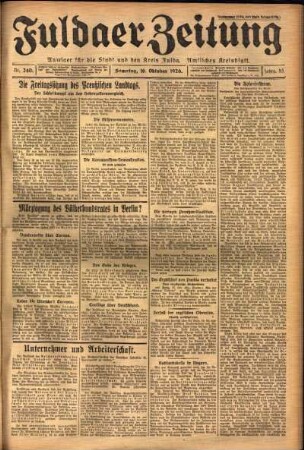 Ausgabe vom Samstag, den 16. Oktober 1926.