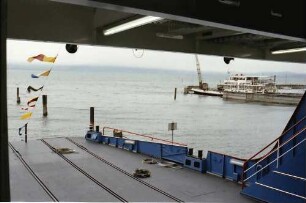 Kressbronn: Stapellauf Fährschiff M.S. Friedrichshafen, Autoplattform mit Ausblick auf alte "Schussen"