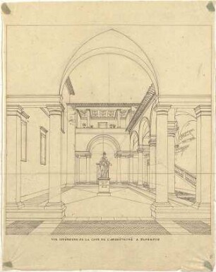 Zocher, Ernst; Florenz (Italien); "Cour de l`archiveche" - Perspektive