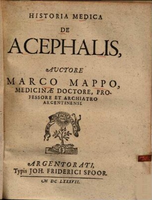 Historia medica de Acephalis