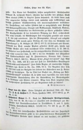 299-301 [Rezension] Sassen, J. H. H., Hugo von St. Cher