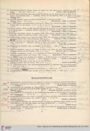 Wandteppiche (Nr. 185-190)