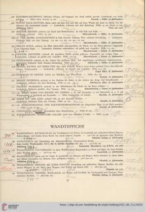 Wandteppiche (Nr. 185-190)
