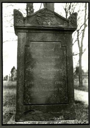 bei Germersheim, Friedhof, Grabstein Maria Barbara Wingerter, geb. Fuhrmann, 1850