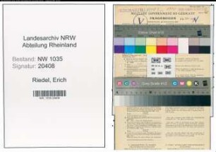 Entnazifizierung Erich Riedel , geb. 05.07.1902 (Markscheider)