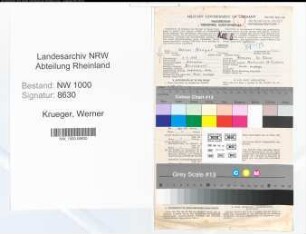 Entnazifizierung Werner Krueger, geb. 06.06.1908 (Bankangest.)
