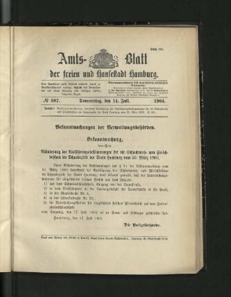 No. 107, 14. Juli 1904.