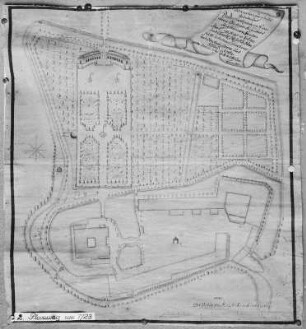 Rötha bei Leipzig. Planung von Schloss und Garten