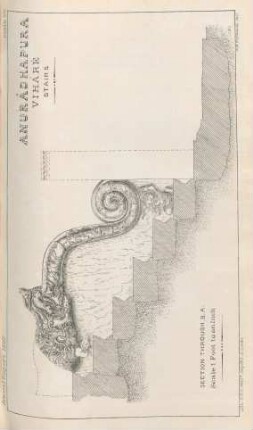 Plate VIII. Anurâdhapura. Viháré. Stairs. Section through B.A.