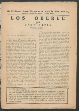 1922022000: Los Oberlé : primera parte