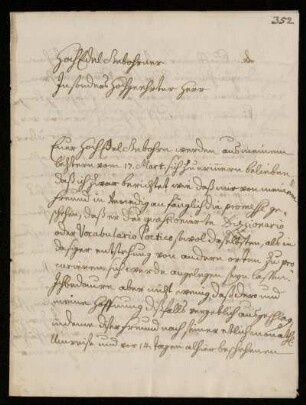 Brief von Wolfgang Jacob Sulzer an Johann Friedrich von Uffenbach, Augsburg, 21.7.1727