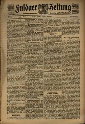Erste Ausgabe vom Freitag, den 28. Juli 1911.