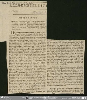 Allgemeine Literatur-Zeitung, Nr. 163, vom 22.05.1799 (Fragment), Jena