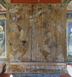 Madonna zwischen den Heiligen Barbara und Stephanus — Schreinrückwand