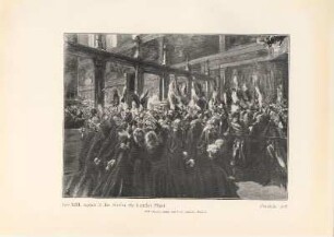 Leo XIII. segnet in der Sixtina die fremden Pilger. 1906