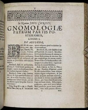 Locus I. - Locus XV.
