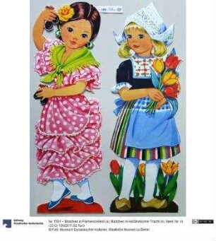 Nr. 1501 – Mädchen in Flamencokleid (a); Mädchen in Holländischer Tracht (b)
