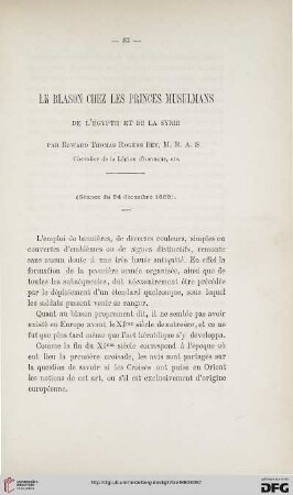 2.Ser. 1.1880: Le blason chez les princes musulmans de l'Égypte et de la Syrie