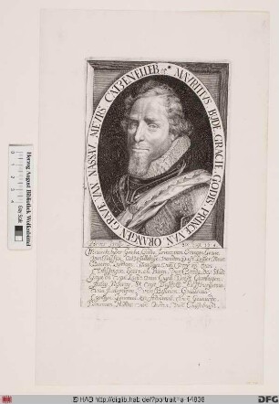 Bildnis Moritz, 1584 Graf von Nassau-Katzenelnbogen, 1618 Prinz von Oranien