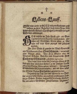 Lebens-Lauff.
