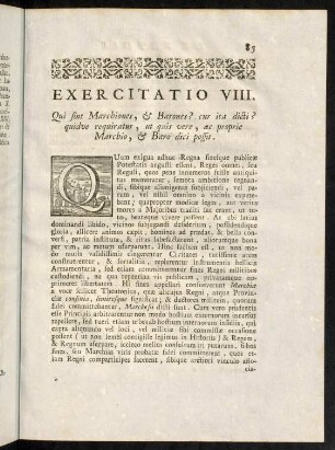 85-92, Exercitatio VIII.