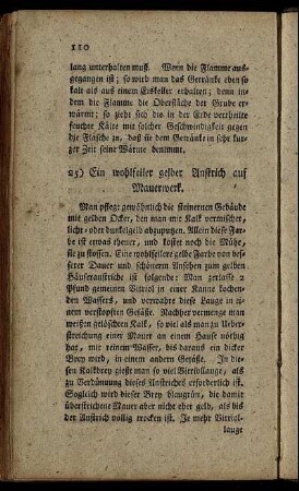 25) Ein wohlfeiler gelber Anstrich auf Mauerwerk.