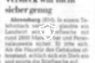 Versteck war nicht sicher genug