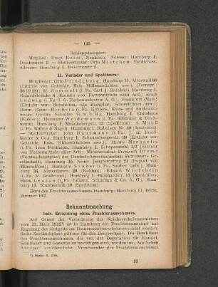 II. Verlader und Spediteure: