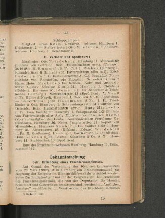 II. Verlader und Spediteure: