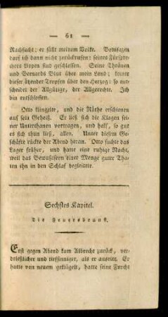 Sechstes Kapitel. Die Feuersbrunst