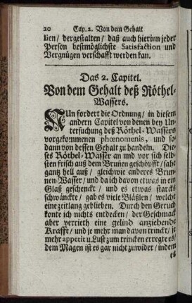 Das 2. Capitel. Von dem Gehalt deß Röthel-Wassers.