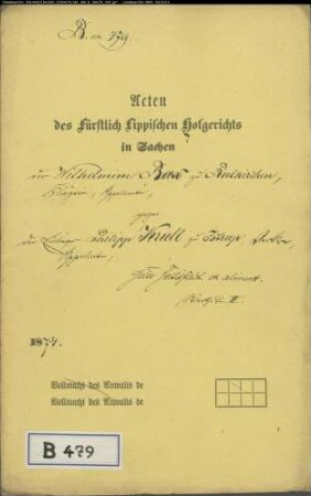 Bax, Wilhelmine in Reelkirchen gegen Philipp Krull in Istrup - Satisfaktion und Alimentation