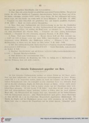 Das römische Grabmonument gegenüber von Born