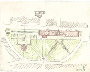 Fischer, Theodor; München, Alter Botanischer Garten; Neues Ausstellungsgebäude (ehem. Glaspalast) - Lageplan