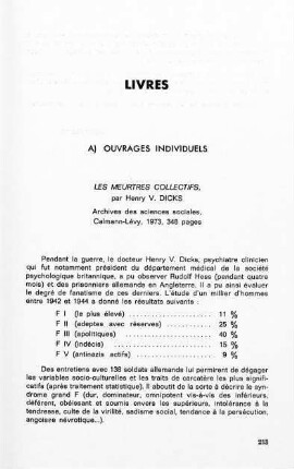 213-238, a) Ouvrages individuels