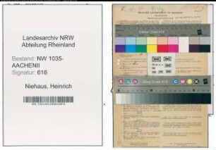 Entnazifizierung Heinrich Niehaus , geb. 11.01.1909 (Hauer)