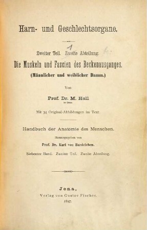 Die Muskeln und Fascien des Beckenausganges : männlicher und weiblicher Damm
