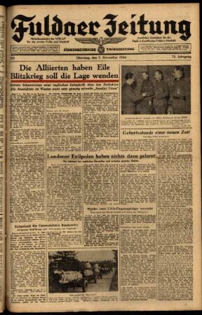 Ausgabe vom Dienstag, den 07. November 1944.