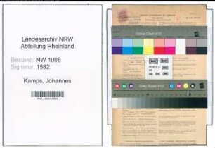Entnazifizierung Johannes Kamps , geb. 09.12.1908 (Landwirt)