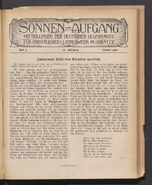 Heft 5. 20. Jahrgang. Februar 1918