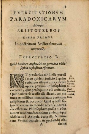 Exercitationes paradoxicae adversus Aristoteleos