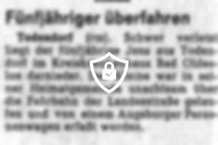Fünfjähriger überfahren