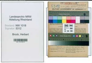 Entnazifizierung Herbert Brock , geb. 15.09.1901 (Ingenieur)