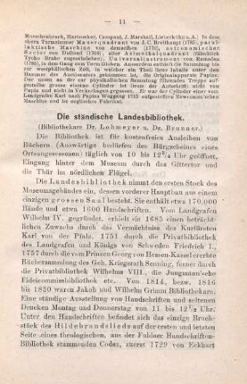 Die ständische Landesbibliothek.