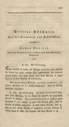 Dritter Abschnitt. Von der Proportion und Aehnlichkeit
