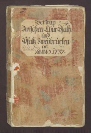Vertrag zwischen Kurpfalz und Pfalz-Zweibrücken.