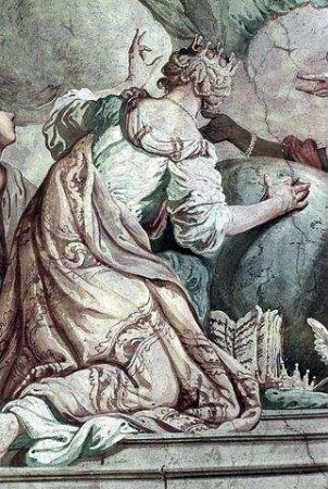Der heilige Benedikt, von den vier Erdteilen verehrt