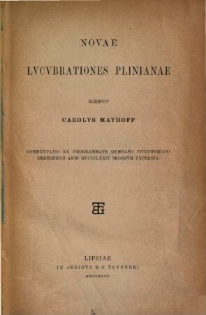 Novae lucubrationes Plinianae